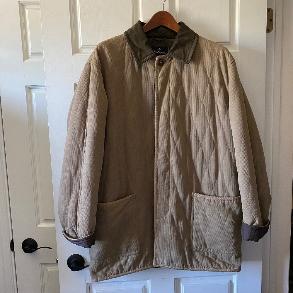 Les Copains - Men's Corduroy Quilted Jacket - Size Large